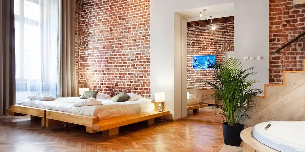 Photo d'une chambre d'appart-hôtel à cracovie illustrant l'article sur Où dormir à Cracovie en famille