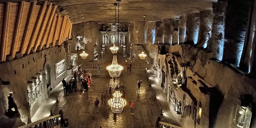 Vu de l'intérieur de la mine de sel de Wieliczka